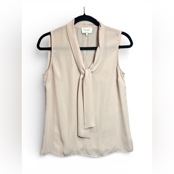Laundry By Shelli Segal Tops - Laundry by Shelli‎ Segal Blush Tie-Neck Sleeveless Blouse XS, Chic Workwear Top